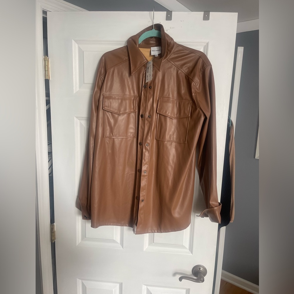 Brown “Leather” Shacket